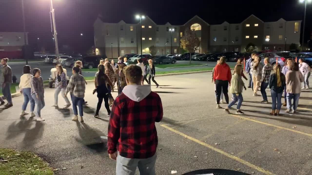 CAMERON HARNISH (18) SINGS/CALLS "WAGON WHEEL" INTRODUCTORY SQUARE DANCE FOR LBC STUDENTS