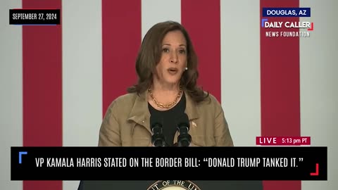 VP Kamala Harris Stated On The Border Bill: 'Donald Trump Tanked It'