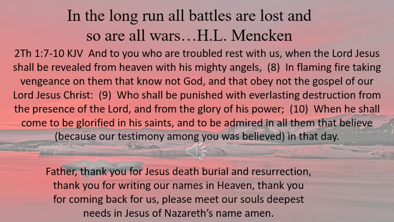 This video is about Jesus winning the final war.