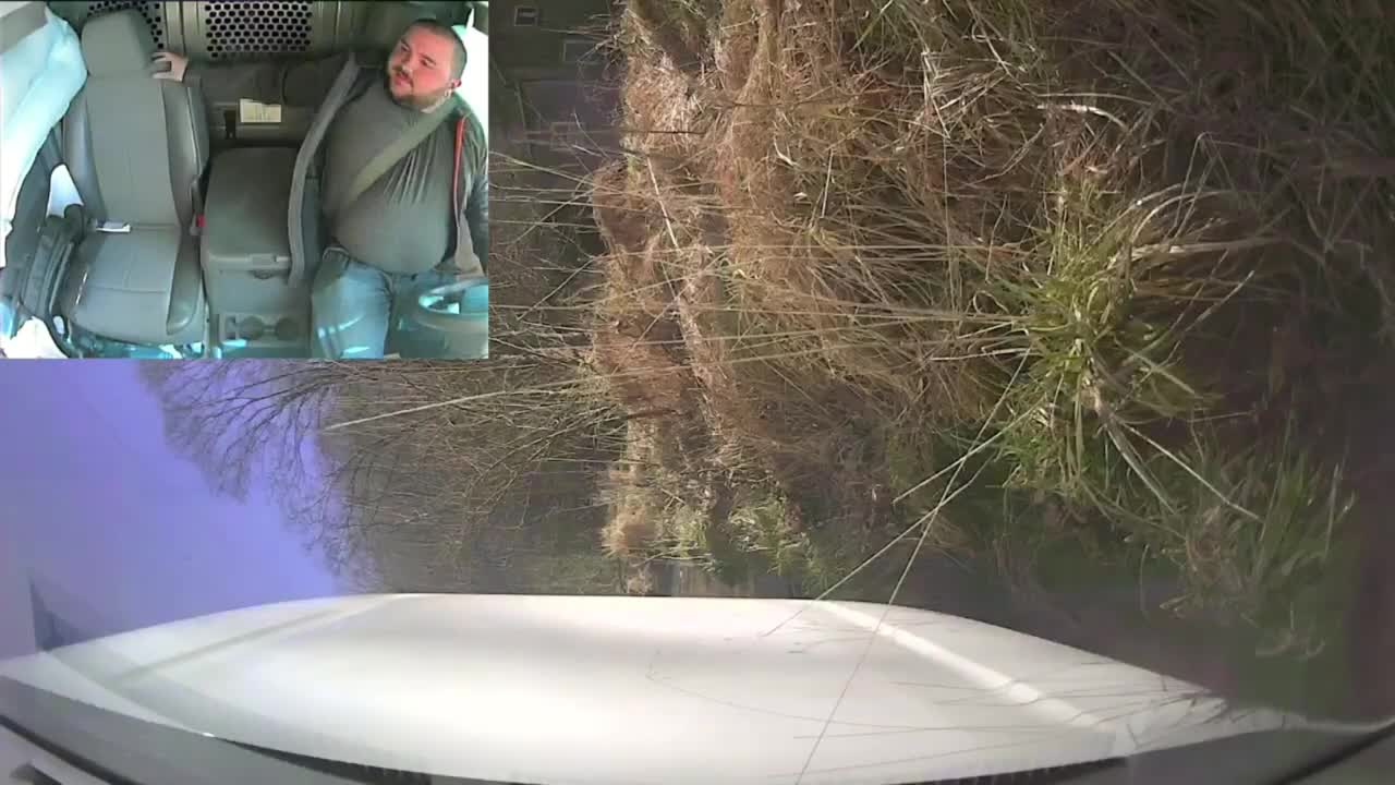 Guy Falls Asleep While Driving and Drives into Stream