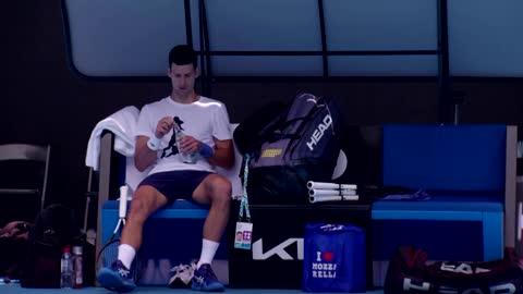 Video shows Djokovic back on court