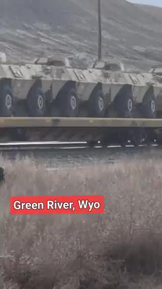 Trains Transporting Military Vehicles and Equipment through Wyoming