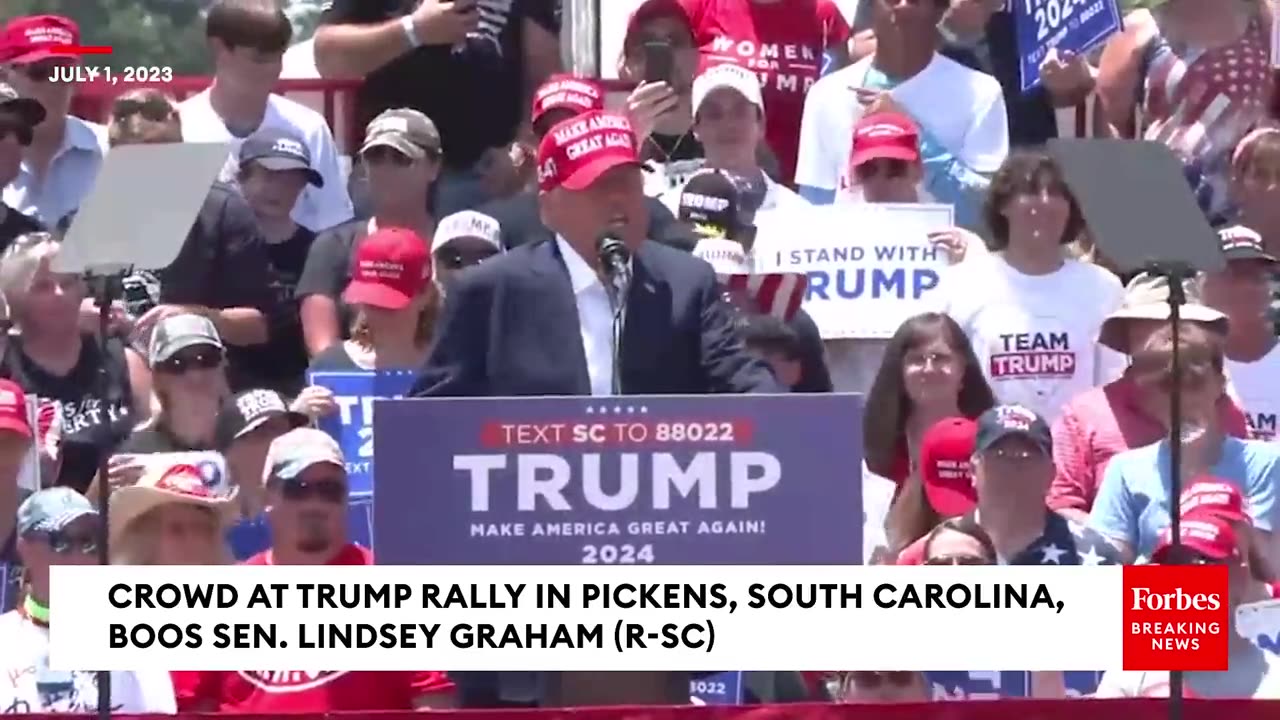 WATCH: Crowd At Pickens, SC, Trump Rally Boos Mention Of Lindsey Graham, Then Trump Himself Reacts