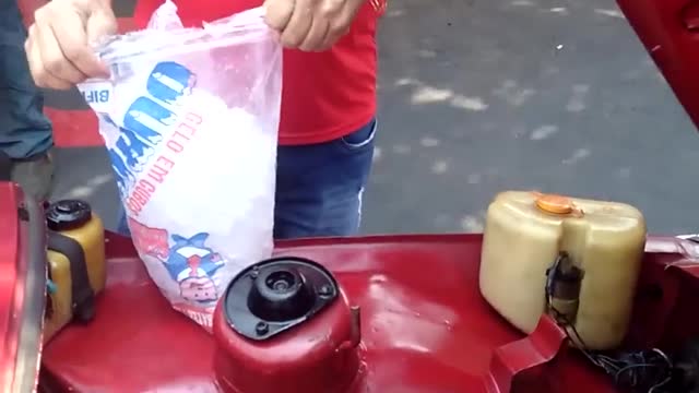 Cooling an Old Fiat with Ice Cubes