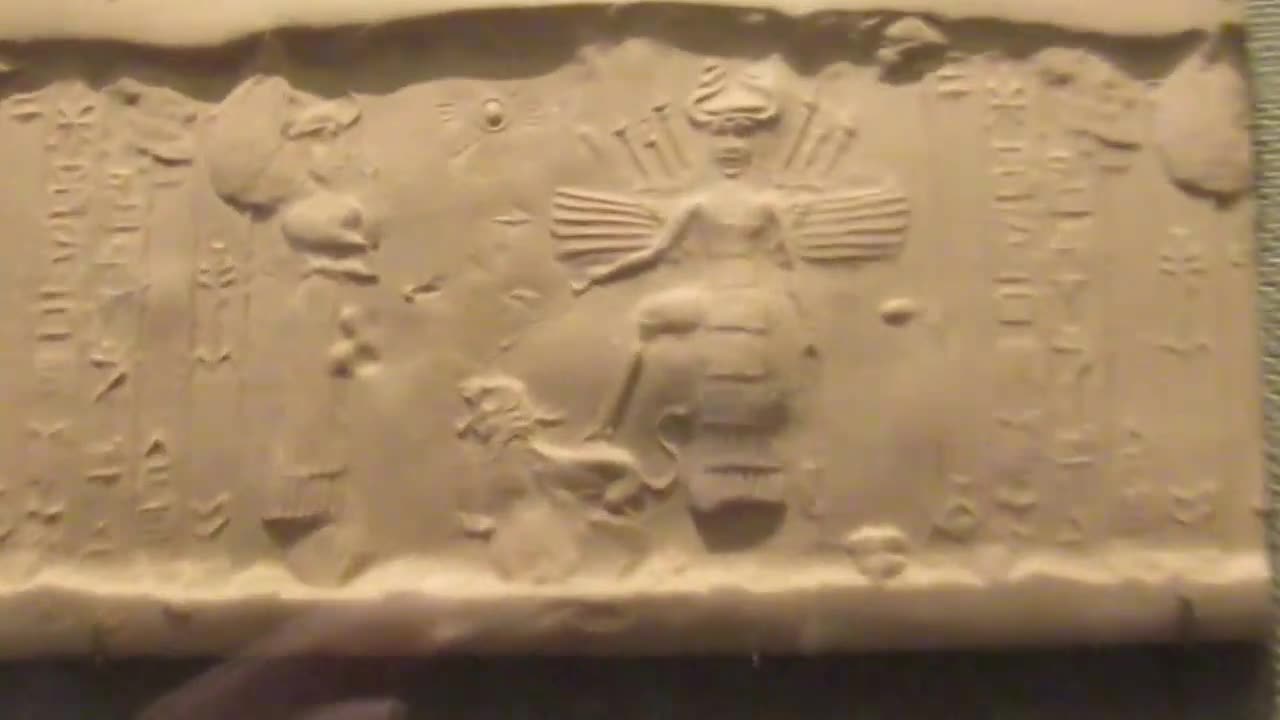 Ea, Shamash, Ishtar and Boat - Mesopotamian Cylinder Seal