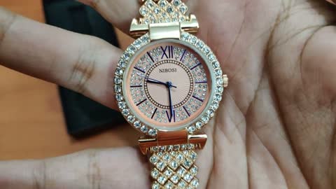 Nibosi women watch Rose Gold Diamond Wrist watch