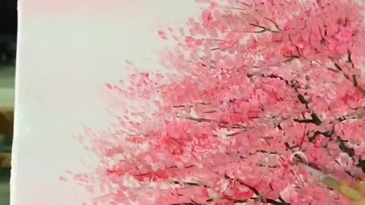 Cherry Blossom in Spring just 1 minute Painting