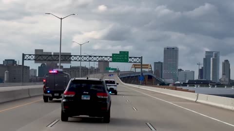 President Donald Trump Motorcade in Milwaukee, Wisconsin