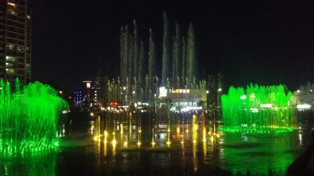 Music fountain in a Korean park