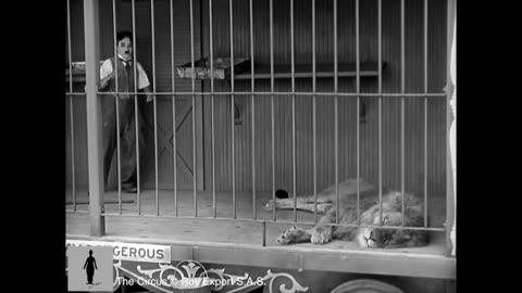 Charlie chaplin-the lion cage