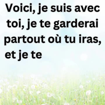 "Je suis avec toi" GENÈSE 28-15.