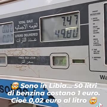 DAVVERO INCREDIBILE. In Libia per 50 litri di gasolio paghi solo 1 euro.