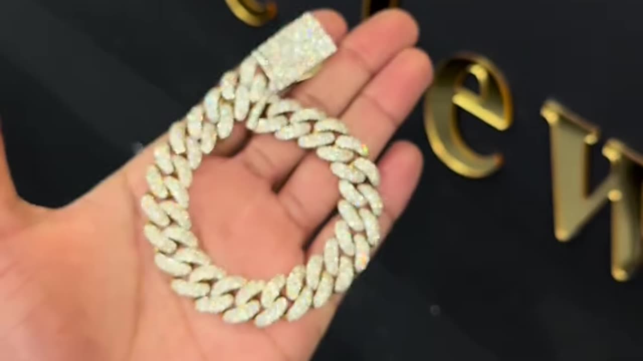 Natural Diamond & 14K Solid Gold Cuban Bracelets