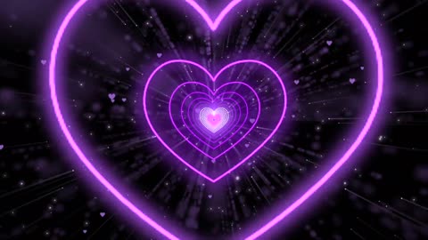 1026. Love Heart💜Purple Heart Background Heart Tunnel