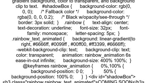 Rainbow text animation using only CSS