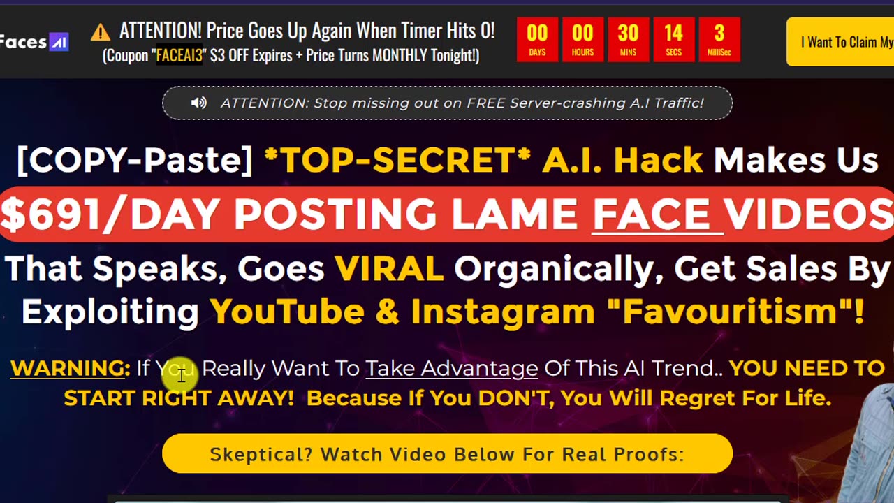 Viral Faces AI Review - Unlimited AI Face Video Creator