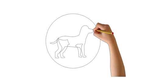 Dog Small Cartoon Hand Paint Hand Drawing