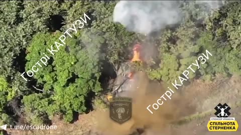 Russian Tank Ignition from Ukrainian Drone Strike
