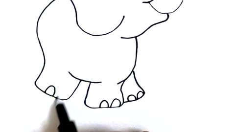 Simpel and easy elephant drawing