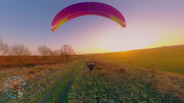 Paramotor Flying Low at High Speeds