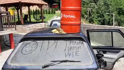 Fill the car with gasoline.