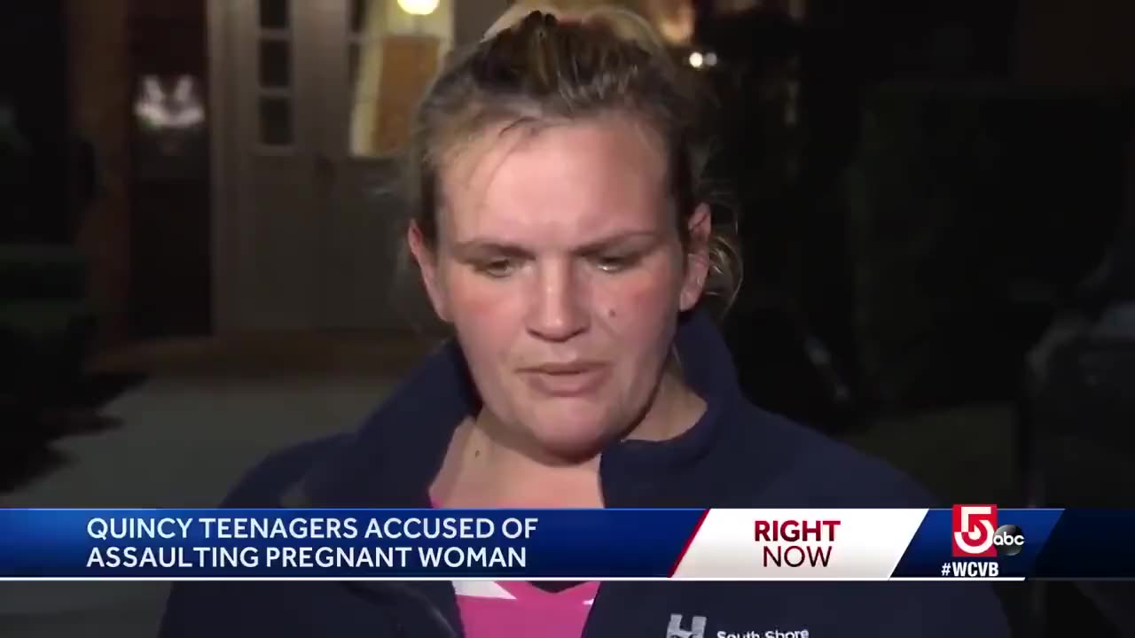 White woman Pleads with Black men not to beat her because she is pregnant.