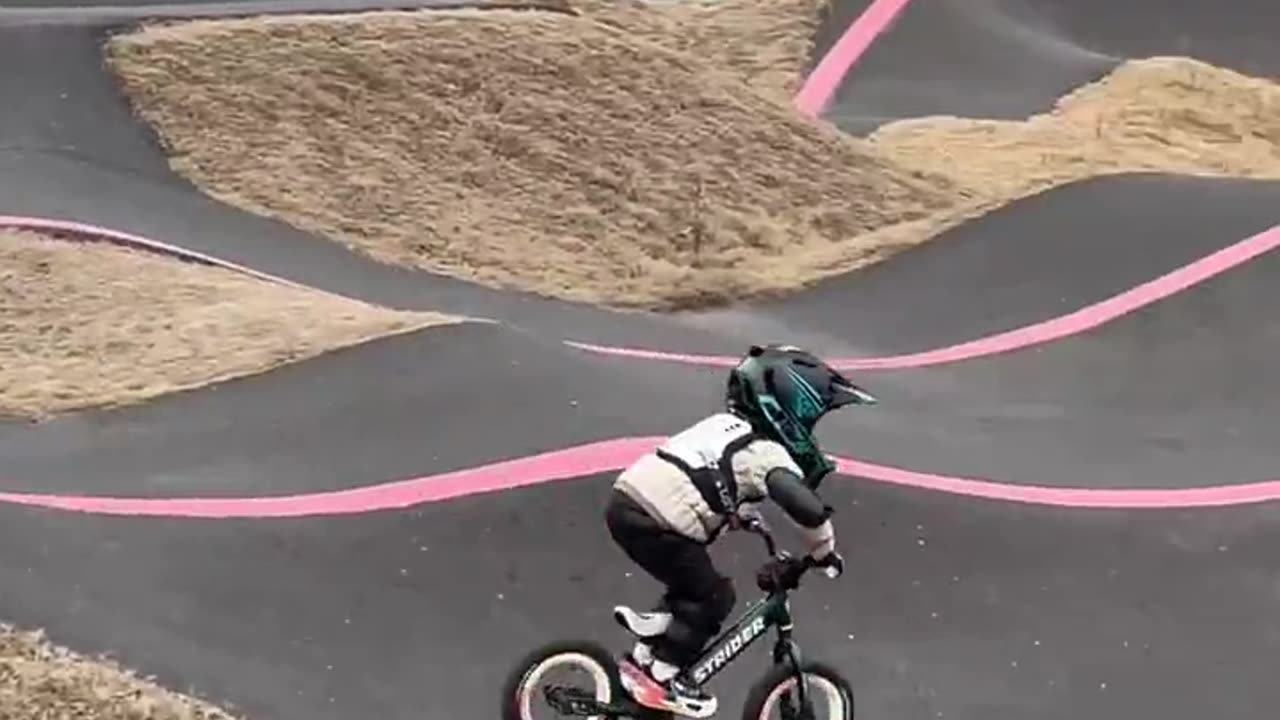 Cute baby racing cycle