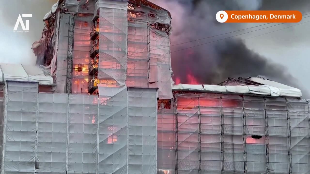 Spire collapses as fire engulfs Copenhagen's historic stock exchange Amaravati Today