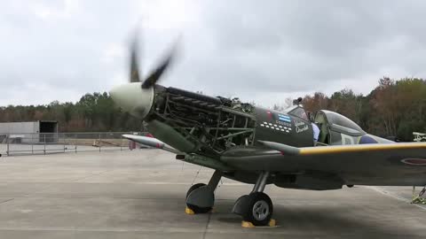 Spitfire MK XVI - First Engine Run in 17 Years!