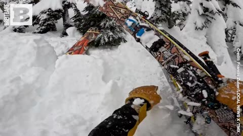 ABSOLUTELY MUST WATCH!! Skier Stumbles Over Snowboarder BURIED IN SNOW, SAVES HIS LIFE