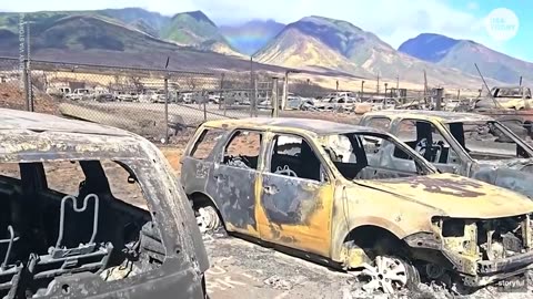 Rainbow emerges, offers hope to residents amid destruction in Maui.