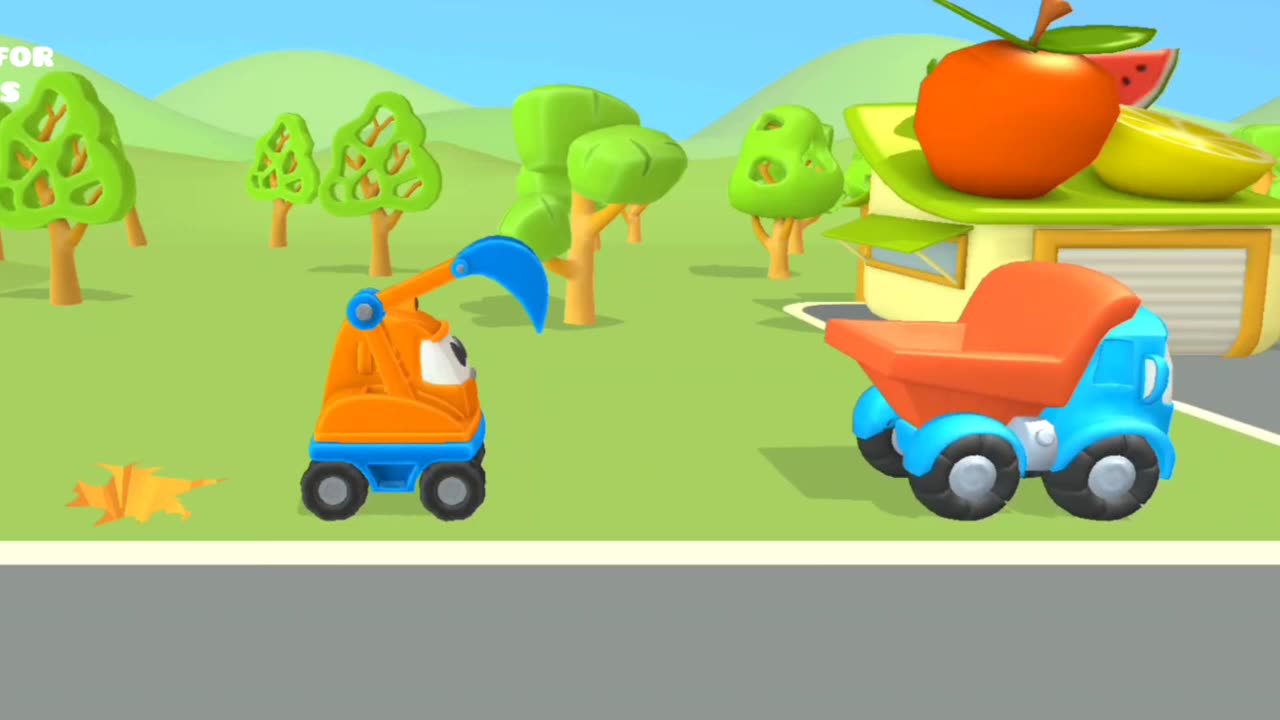 Excavetor scoop truck/ cartoon video/kid/ Fun for kids