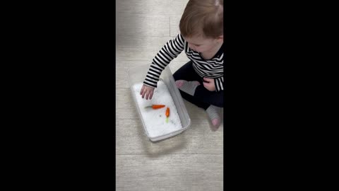 She doesn’t like getting messy but she REALLY wanted to play!