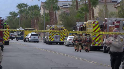 4 bodies recovered, 2 injured after southwest Las Vegas house catches fire, collapses