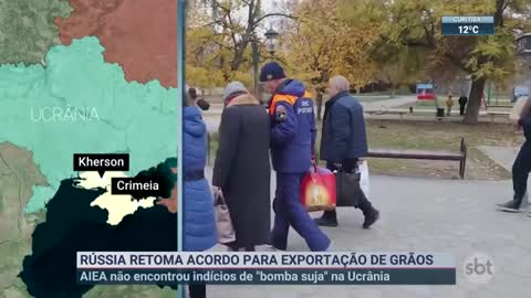 Rússia retoma acordo para exportação de grãos | SBT Brasil (03/11/22)