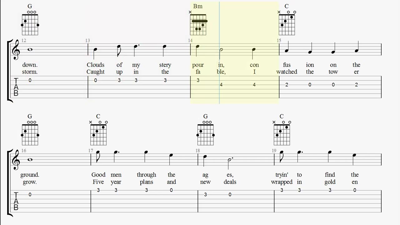 How to play Who'll Stop The Rain on Guitar