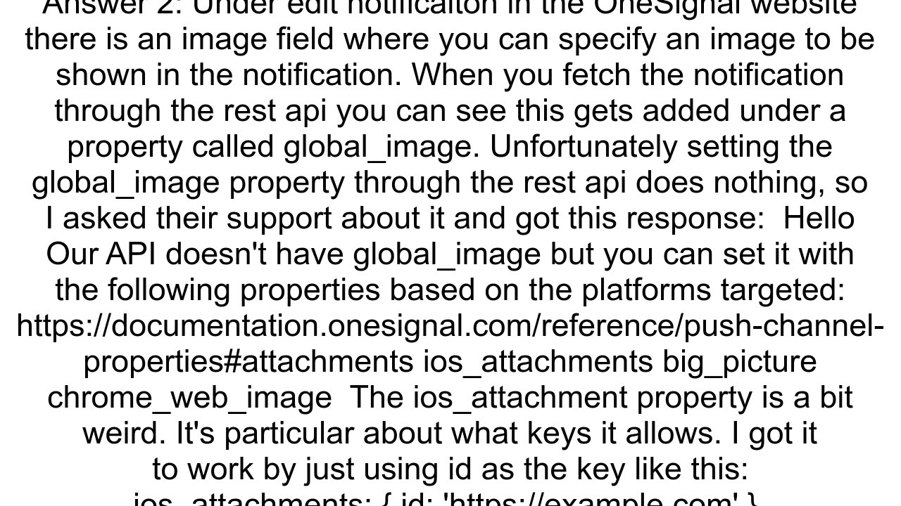 add image to push notification in oneSignal via rest api