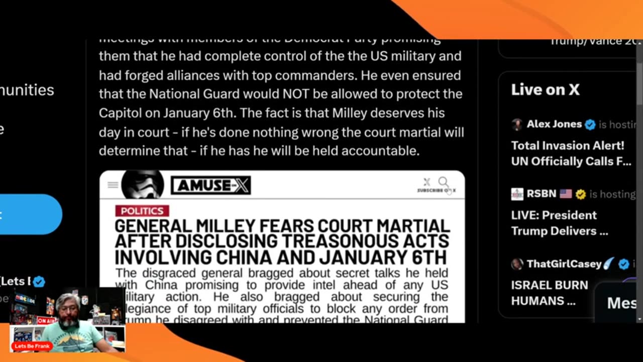 Lets be Frank-TRAITOR MARK MILLEY FEARS TRUMP WILL LOCK HIM UP
