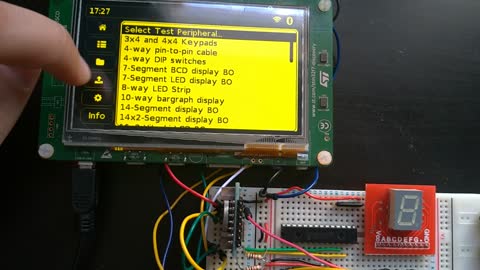 UPTS - Testing a Binary Coded 7-Segment Display (STM32F746)