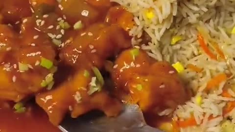 Chicken Manchurian egg fried rice