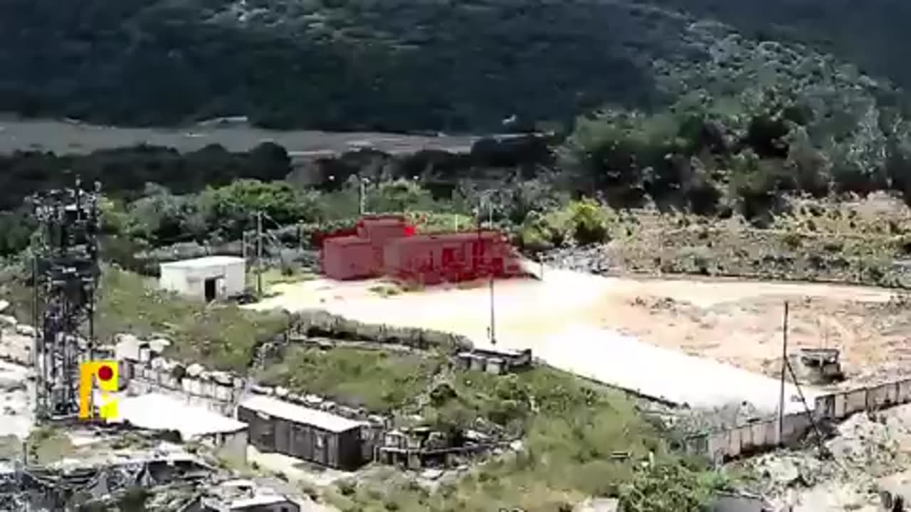 Footage of targeting the guard post at the "Birka Risha" Palestinian-Lebanese borders.