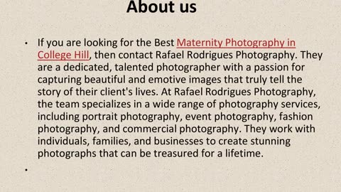 Get The Best Maternity Photography in College Hill.