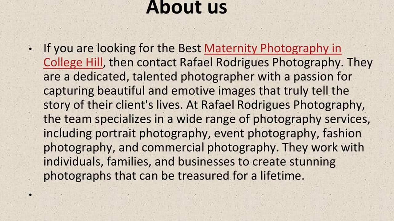 Get The Best Maternity Photography in College Hill.
