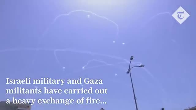 Israeli Iron Dome filmed intercepting rockets from Gaza