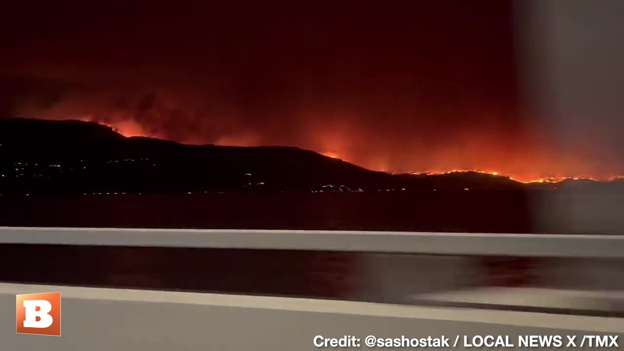 Wildfire Blaze Turns Skyline RED as Wall of Flame Moves Through Canada