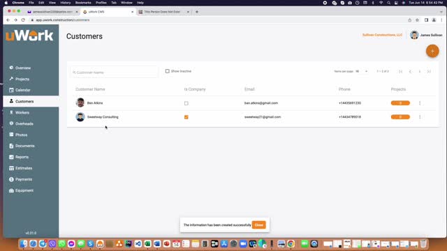 V2: How To add your Customer to uWork web application/portal