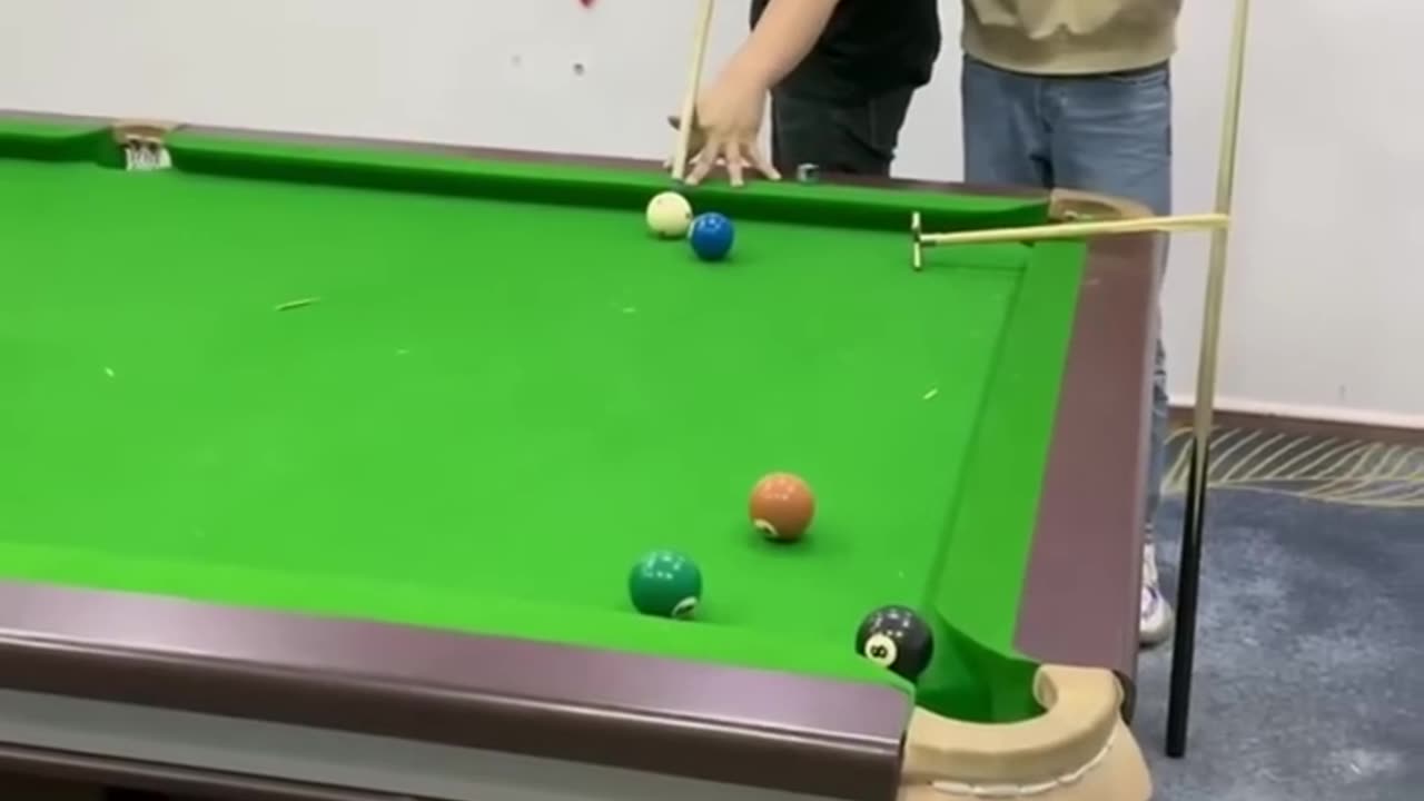 Funny Billiards player with smart moves