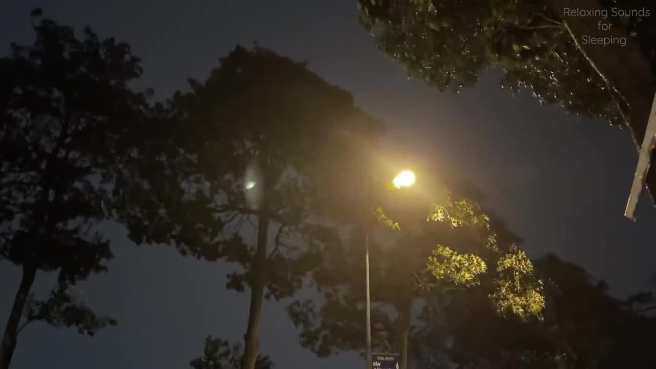 Tropical Storm - Heavy Rain with Strong Thunder at Night - Thunder Rain Sounds for Relax, Sleep ASMR