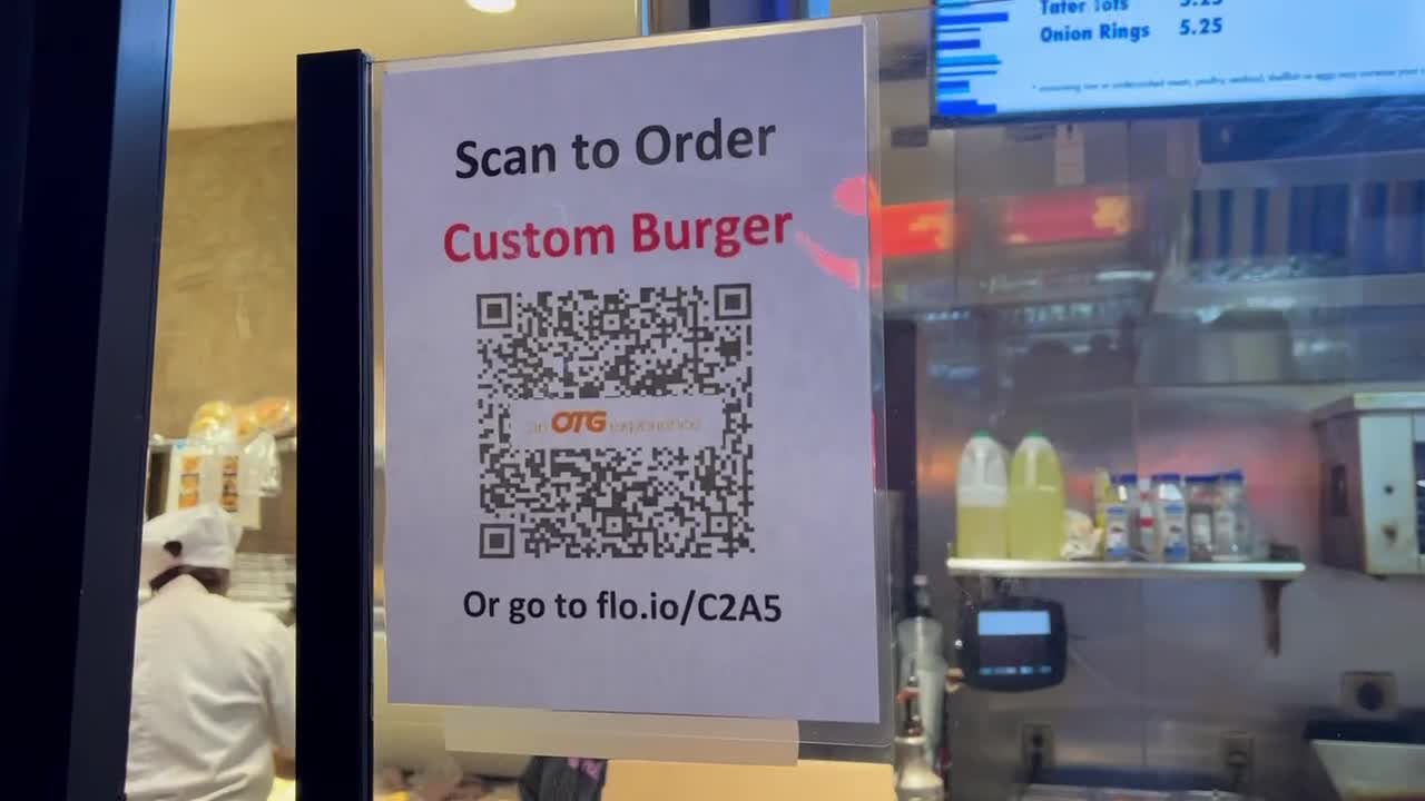 QR codes needed to purchase at the airport.