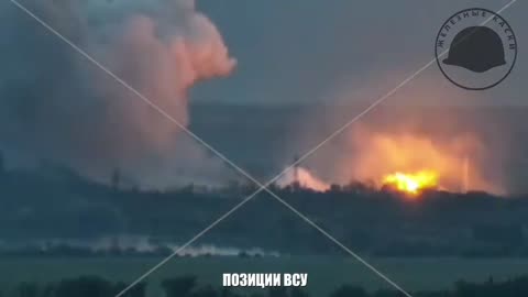 Russian heavy flamethrower system TOS-1A "Solntepek" burns AFU positions in the vicinity of Avdeevka